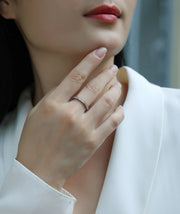 Youth - Set With Top-quality Moissanite S925 Silver And Platinum-plated Diamond Wedding Ring. The Ring Can Be Tested With A Diamond Pen In Gold And Rose Gold