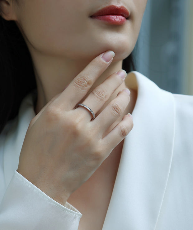 Youth - Set With Top-quality Moissanite S925 Silver And Platinum-plated Diamond Wedding Ring. The Ring Can Be Tested With A Diamond Pen In Gold And Rose Gold