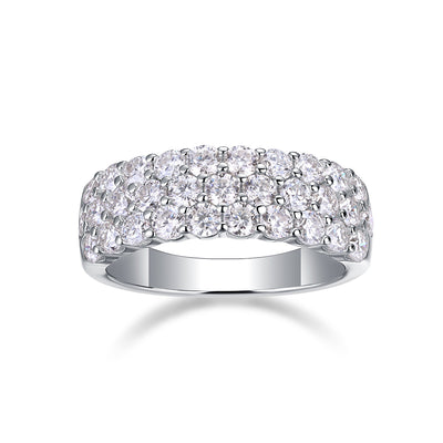 Phantom - Set With Top-quality Moissanite S925 Silver And Platinum-plated Diamond Wedding Ring. The Ring Can Be Tested With A Diamond Pen In Yellow Gold And Rose Gold