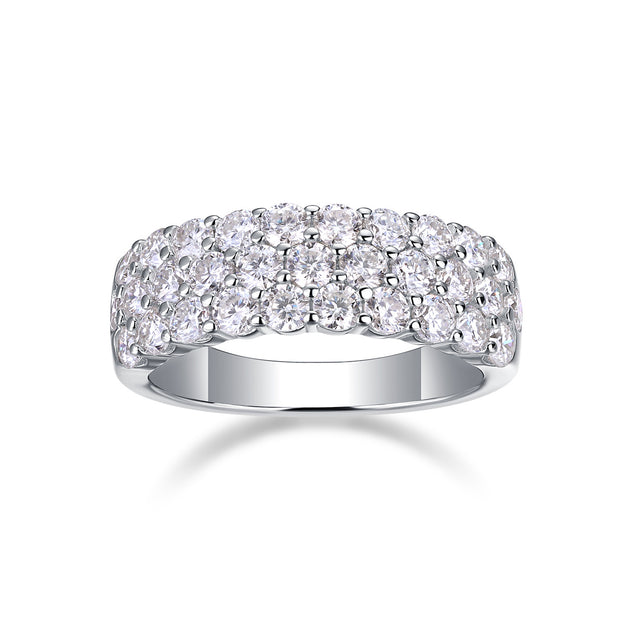 Phantom - Set With Top-quality Moissanite S925 Silver And Platinum-plated Diamond Wedding Ring. The Ring Can Be Tested With A Diamond Pen In Yellow Gold And Rose Gold