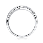 Dexterous Encircle - Set With Top-quality Moissanite S925 Silver And Platinum-plated Diamond Wedding Ring. The Ring Can Be Inspected With A Diamond Pen