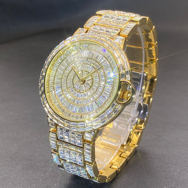 Fashion Full Square Diamond Hip Hop Full Diamond Men's Watch