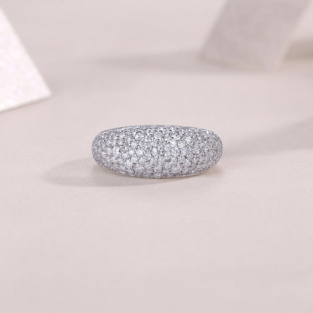 Moonlit Night Stars - A Wedding Ring Set With Top-quality Moissanite S925 Silver And Platinum-plated Diamond. The Ring Can Be Inspected With A Diamond Pen