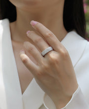 Phantom - Set With Top-quality Moissanite S925 Silver And Platinum-plated Diamond Wedding Ring. The Ring Can Be Tested With A Diamond Pen In Yellow Gold And Rose Gold