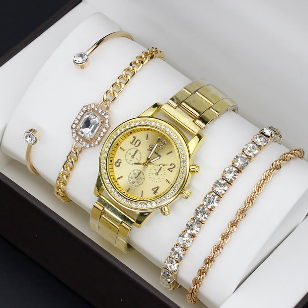 Women's  Set With Bracelet 4 Pieces FashionWatch Quartz