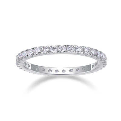 Daytime - A Wedding Ring Set With Top-quality Moissanite S925 Silver And Platinum-plated Diamond Can Be Tested With A Diamond Pen. The Ring Is In Gold And Rose Gold
