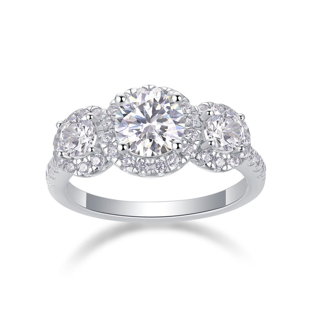 Human Warmth - A 1-carat Top-quality Moissanite S925 Silver Diamond Wedding Ring With Gold Plating. The Ring Can Be Inspected With A Diamond Pen