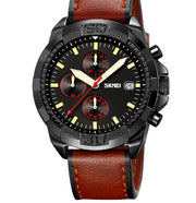 Belt Three Eyes And Six Needles Timing Quartz Wrist British Watch