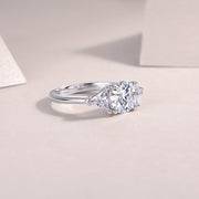 Ocean Diamond - Set With 2-carat Top-quality Moissanite S925 Silver And Gold-plated Diamond Wedding Ring. The Ring Can Be Inspected With A Diamond Pen