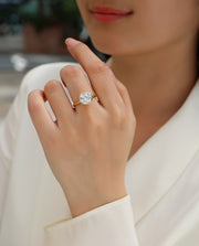 Time Foam - A Diamond Wedding Ring Set With Top-quality Round Moissanite S925 In Silver And Gold-plated. The Ring Can Be Inspected With A Diamond Pen