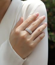 Phantom - Set With Top-quality Moissanite S925 Silver And Platinum-plated Diamond Wedding Ring. The Ring Can Be Tested With A Diamond Pen In Yellow Gold And Rose Gold