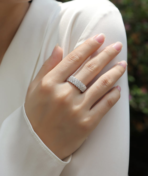 Phantom - Set With Top-quality Moissanite S925 Silver And Platinum-plated Diamond Wedding Ring. The Ring Can Be Tested With A Diamond Pen In Yellow Gold And Rose Gold