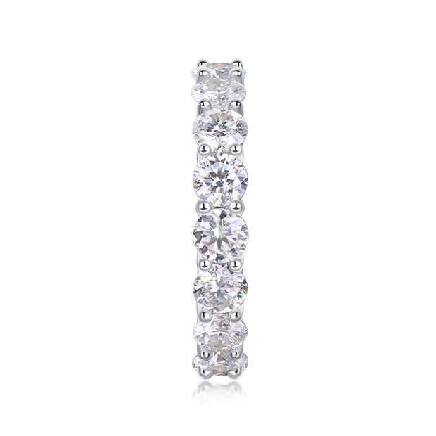 Starlight - Set With Top-quality Moissanite S925, Silver And Platinum-plated Diamond Wedding Ring. The Ring Can Be Tested With A Diamond Pen In Yellow Gold And Rose Gold