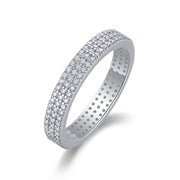 Light Up The Time - A Wedding Ring Set With Top-quality Moissanite S925 Silver And Platinum-plated Diamond Can Be Tested With A Diamond Pen