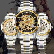 Business Leisure Hollow-out Room Gold Mechanical Watch