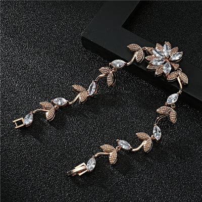 Color 3A Zircon White Gold Female Bracelet Rose Gold Bracelet
