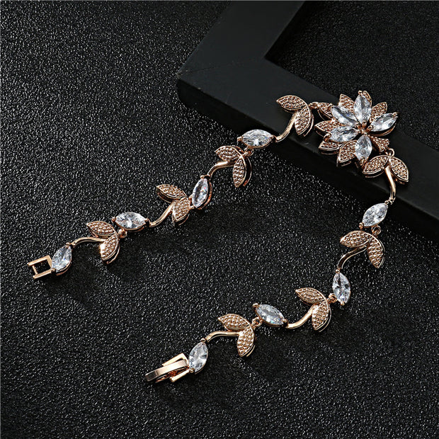 Color 3A Zircon White Gold Female Bracelet Rose Gold Bracelet