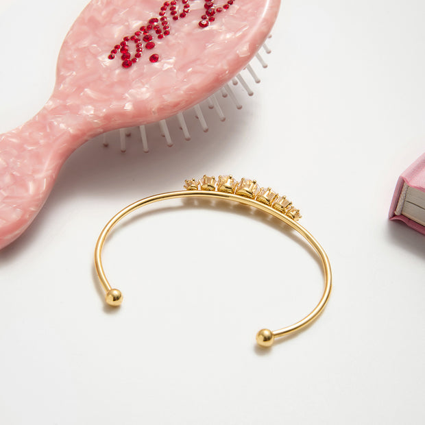 Round White Zircon Opening Bracelet