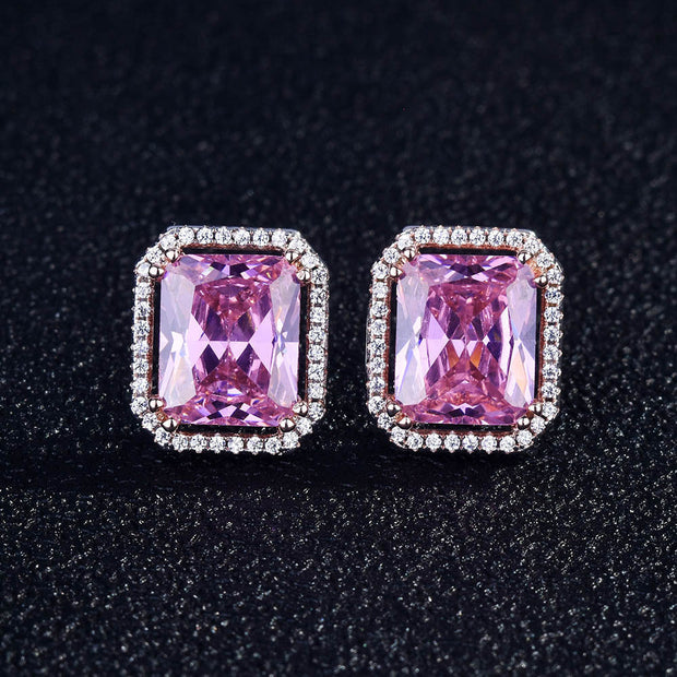 High-end Luxury Elegant Princess Rectangular Zircon Necklace