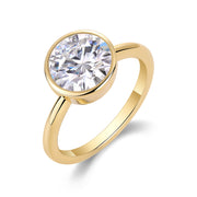 Time Foam - A Diamond Wedding Ring Set With Top-quality Round Moissanite S925 In Silver And Gold-plated. The Ring Can Be Inspected With A Diamond Pen