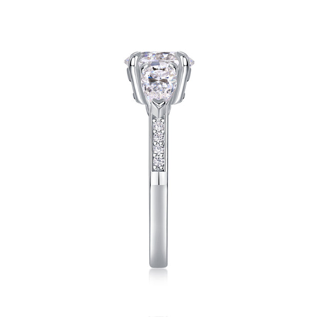 Hand In Hand - A Wedding Ring Set With 2-carat Top-quality Moissanite S925 Silver And Gold-plated Diamond Can Be Inspected With A Diamond Pen
