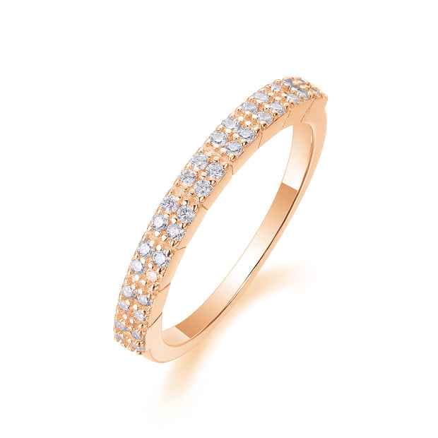 For Love - A Wedding Ring Set With Top-quality Moissanite S925 Silver And Platinum-plated Diamond Can Be Tested With A Diamond Pen. The Ring Is In Gold And Rose Gold