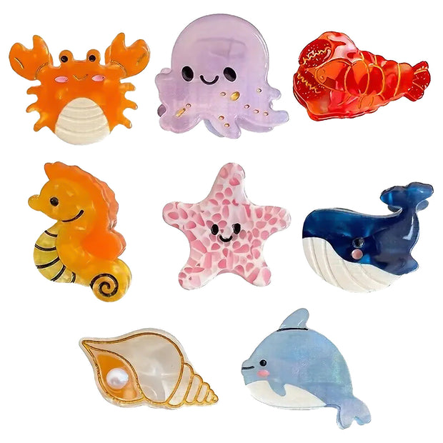 Colorful Marine Small Animal Grip Shell Bang Clip