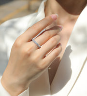 Lucky - A Wedding Ring Set With 0.1-carat Top-quality Moissanite S925 Silver And Platinum-plated Diamond Can Be Tested With A Diamond Pen