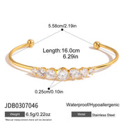 Round White Zircon Opening Bracelet