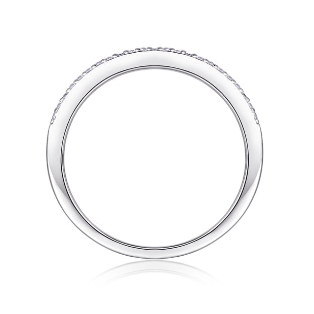 A Beautiful Moment - A Wedding Ring Set With Top-quality Moissanite S925 Silver And Platinum-plated Diamond Can Be Tested With A Diamond Pen