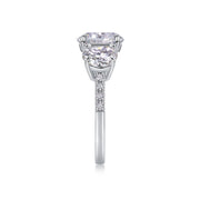 Three Shining Stars - A Wedding Ring Set With 3-carat Top-quality Moissanite S925 Silver And Gold-plated Diamond. The Ring Can Be Inspected With A Diamond Pen