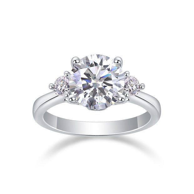 Starry Night Brilliance - A Wedding Ring Set With 2-carat Top-quality Moissanite S925 Silver And Gold-plated Diamond Can Be Tested With A Diamond Pen