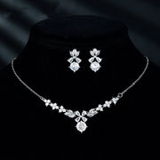 New Women's Ornament Bridal Necklace Earrings Jewelry Suit