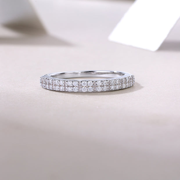 For Love - A Wedding Ring Set With Top-quality Moissanite S925 Silver And Platinum-plated Diamond Can Be Tested With A Diamond Pen. The Ring Is In Gold And Rose Gold