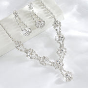 Hot Selling Simple High-grade Rhinestone Crystal Necklace Earrings