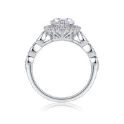 Heartbeat Mirror - A Wedding Ring Set With Top-quality Moissanite S925 In Silver And Platinum-plated. The Ring Can Be Inspected With A Diamond Pen