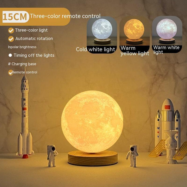 Creative 3D Magnetic Floating Levitating Moon Lamp Touch Control 3 Color Moon Light Lunar Night Light For Home Office Room Decor
