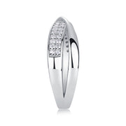 Dexterous Encircle - Set With Top-quality Moissanite S925 Silver And Platinum-plated Diamond Wedding Ring. The Ring Can Be Inspected With A Diamond Pen