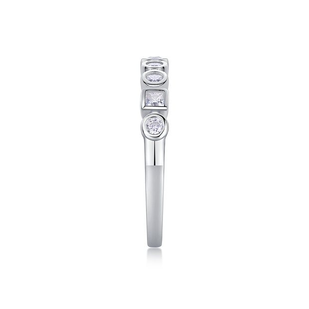 Always By Your Side - A Wedding Ring Set With Top-quality Moissanite S925, Silver And Platinum-plated. The Ring Can Be Tested With A Diamond Pen In Gold And Rose Gold