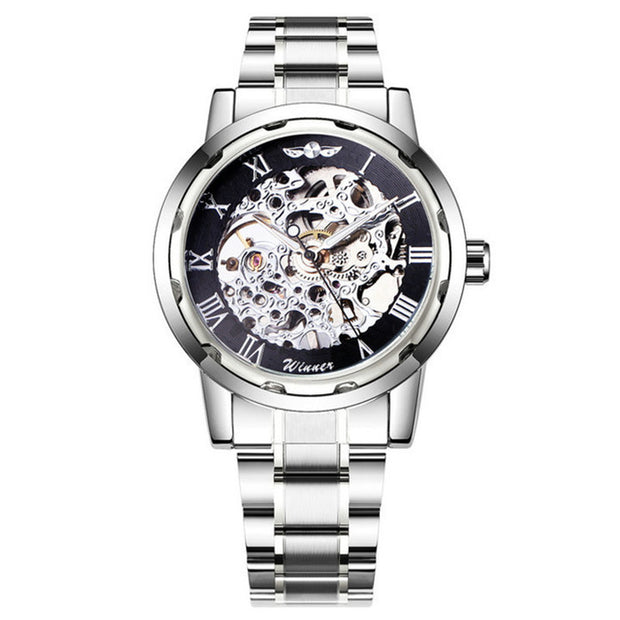 Business Leisure Hollow-out Room Gold Mechanical Watch