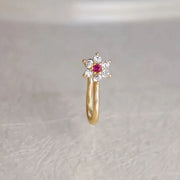 Cross Border Hexagonal Flower Zircon Micro-inlaid U-shaped Micro-inlaid Nose Ring