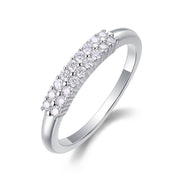 Innocent - Set With Top-quality Moissanite S925 Silver And Platinum-plated Diamond Wedding Ring. The Ring Can Be Tested With A Diamond Pen In Yellow Gold And Rose Gold