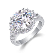Dance Youth - A 5-carat S925 Silver Diamond Wedding Ring Set With Top-quality Moissanite And Platinum Plating. The Ring Can Be Inspected With A Diamond Pen