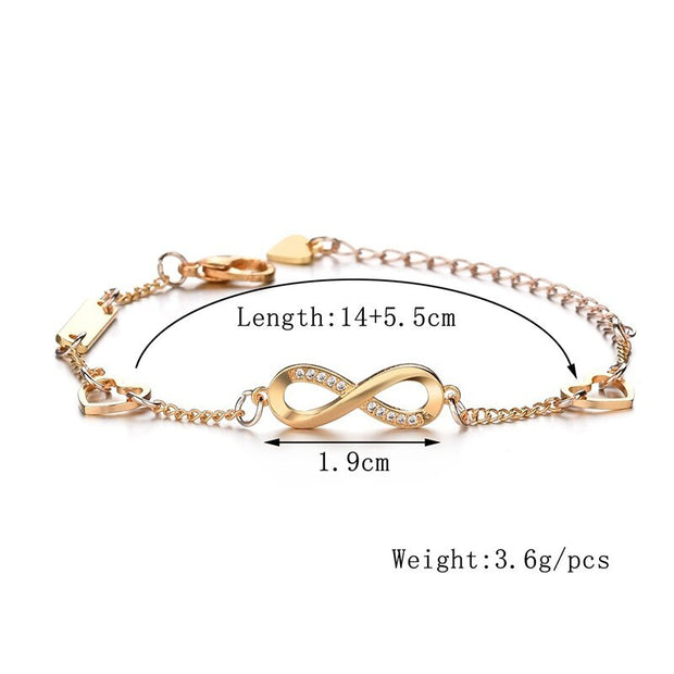 Adjustable Bracelet Micro-inlaid zircon 8 word bracelet female bracelet