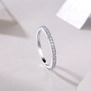 Youth - Set With Top-quality Moissanite S925 Silver And Platinum-plated Diamond Wedding Ring. The Ring Can Be Tested With A Diamond Pen In Gold And Rose Gold