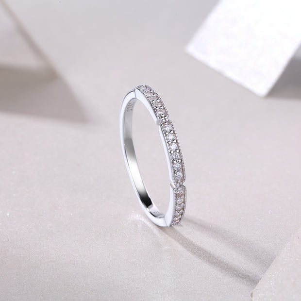 Youth - Set With Top-quality Moissanite S925 Silver And Platinum-plated Diamond Wedding Ring. The Ring Can Be Tested With A Diamond Pen In Gold And Rose Gold