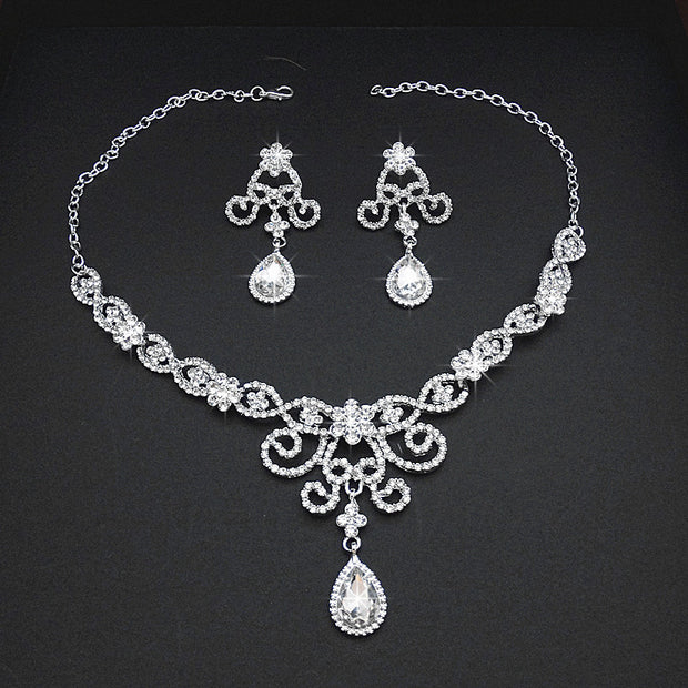 Bridal Necklace Suit Alloy Rhinestone Wedding Accessories