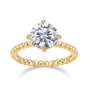 Forget-me-not - A Wedding Ring Set With 3-carat Top-quality Moissanite S925 Silver And Gold-plated Diamond. The Ring Can Be Inspected With A Diamond Pen