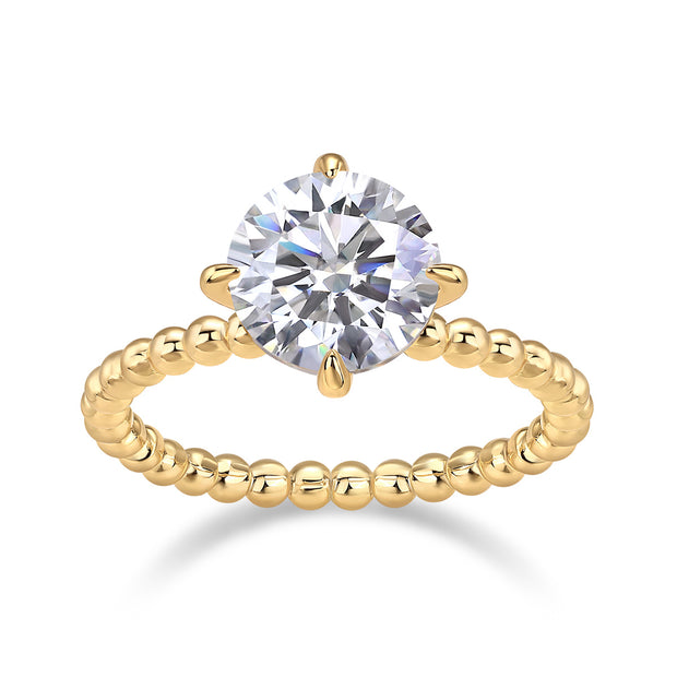 Forget-me-not - A Wedding Ring Set With 3-carat Top-quality Moissanite S925 Silver And Gold-plated Diamond. The Ring Can Be Inspected With A Diamond Pen