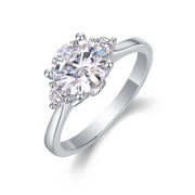 Starry Night Brilliance - A Wedding Ring Set With 2-carat Top-quality Moissanite S925 Silver And Gold-plated Diamond Can Be Tested With A Diamond Pen